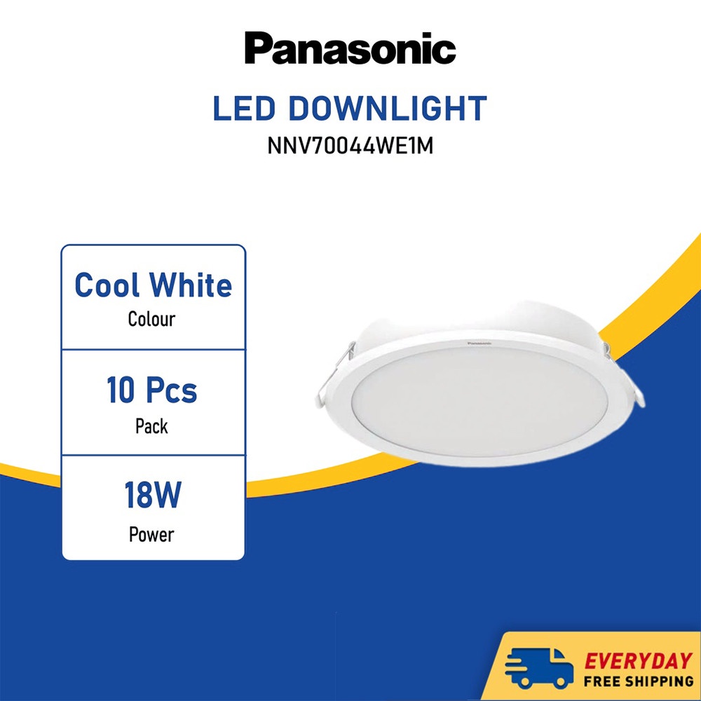 PANASONIC NNV70044WE1M LED DOWNLIGHT 18W COOL WHITE ENERGY SAVING 10