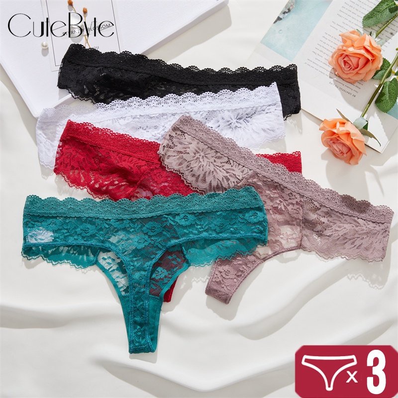 Cute Byte Pcs Set Lace Thongs Women G String Underwear Lingerie Sexy