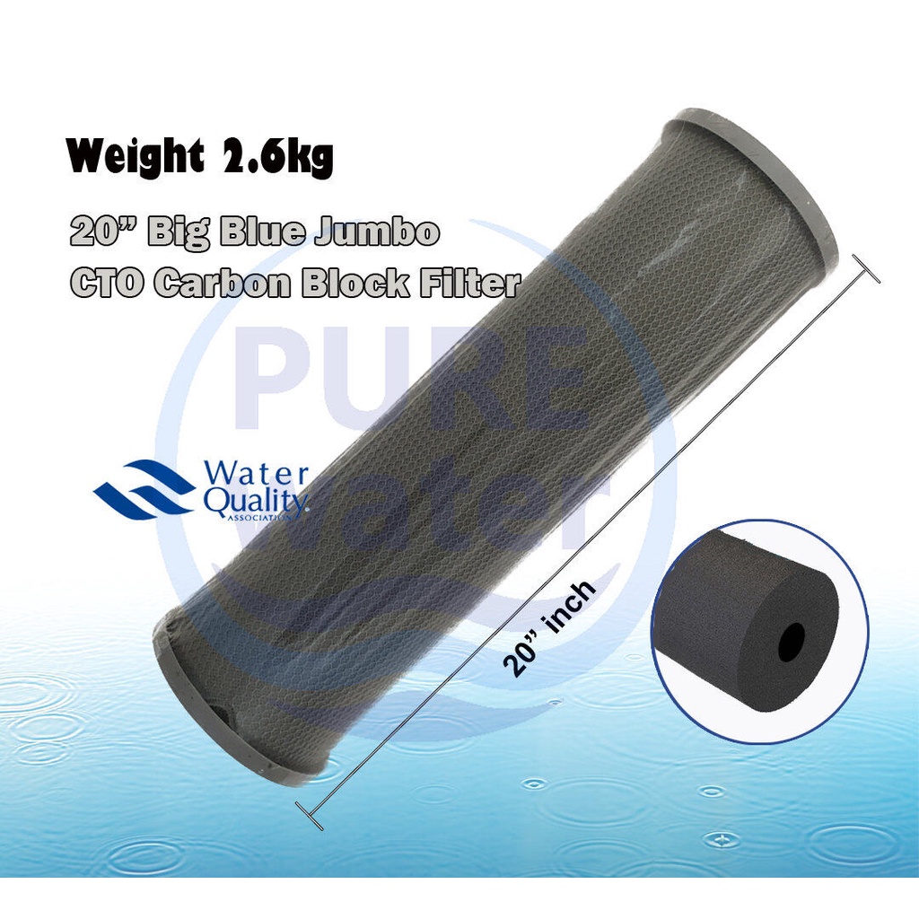 20 Big Blue Jumbo 5 Micron CTO Carbon Block Water Filter Cartridge