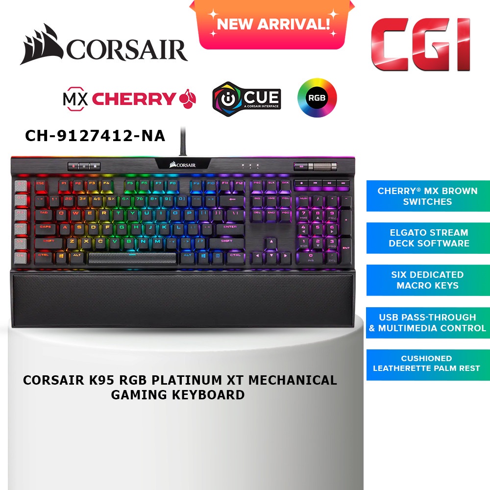 Corsair K Rgb Platinum Xt Mechanical Gaming Keyboard Brown Ch