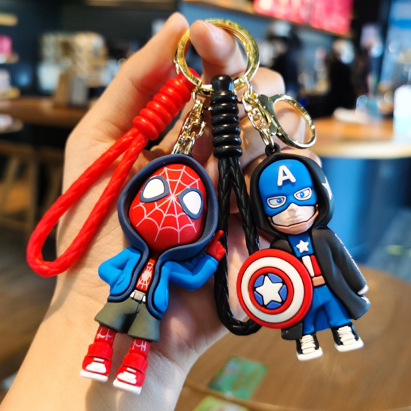 New Pvc Marvel Captain America Spiderman Iron Man Key Ring Pendant