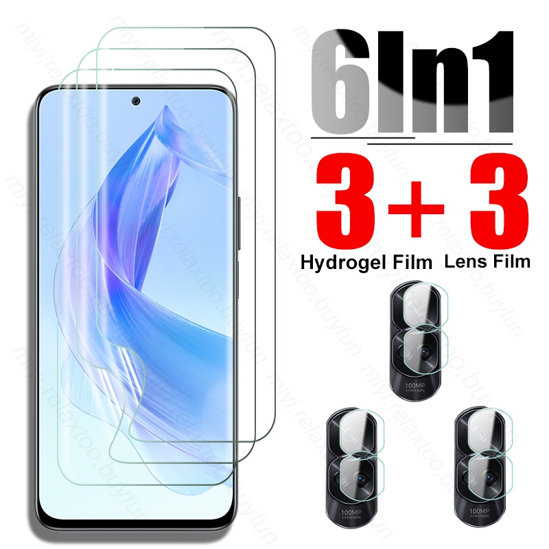 For Honor 90 Lite 5G 6In1 Hydrogel Film Screen Protector Case Camera