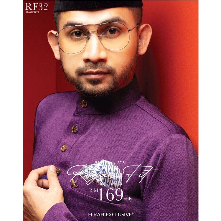 Baju Melayu Magenta Regal Fit By Elrah Exclusive Shopee Malaysia