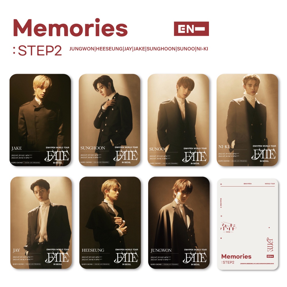 55pcs Box EN HYPEN Memories STEP 2 ALBUM World Tour Photocards Lomo