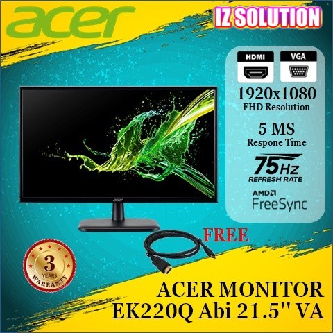 Acer Ek Q Abi Va Panel Fhd X Hz Ms Led Monitor Vga