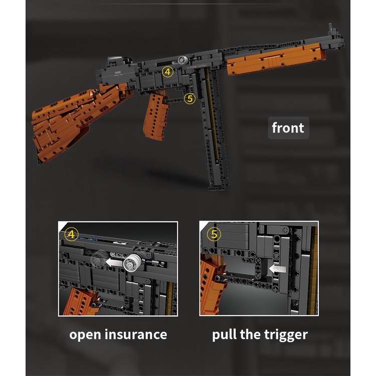 Mould King 14022 Military Thompson Submachine Gun Building Block