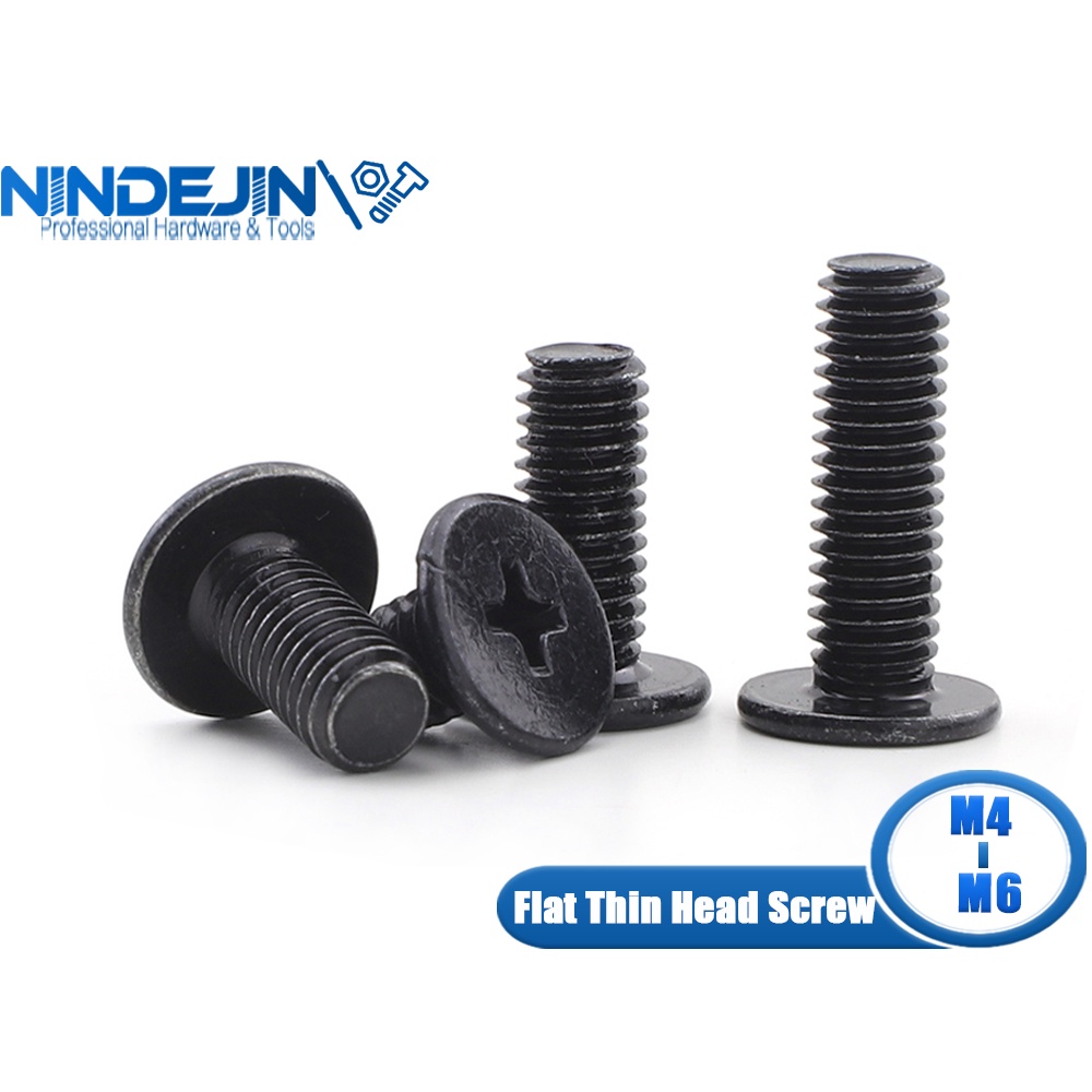 Nindejin Phillips Ultra Thin Flat Wafer Head Screw M M M Carbon