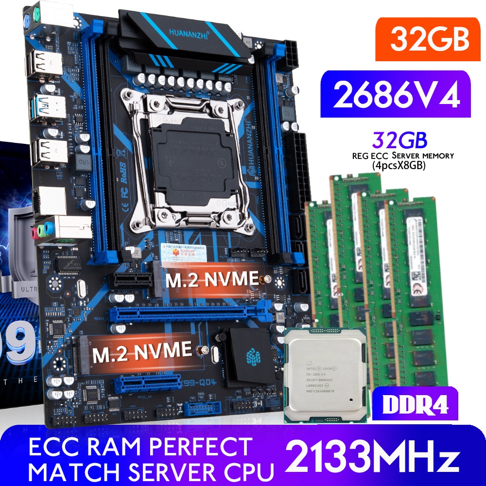 Huananzhi X Qd Motherboard With Combo Kit Set Xeon E V