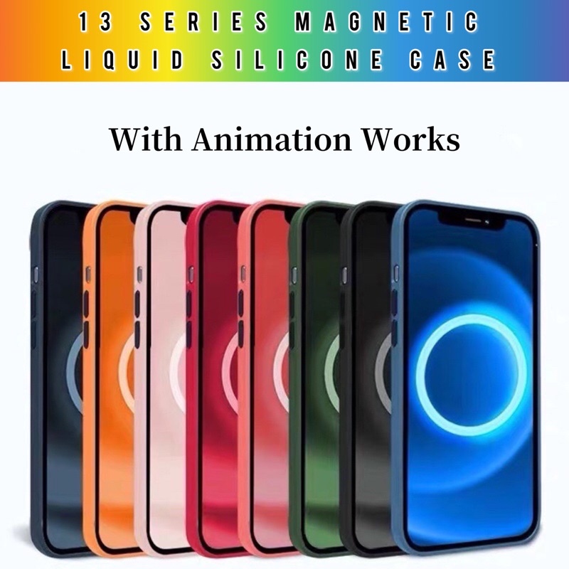 Magnetic Liquid Silicone Case For IPhone 13 PRO MAX MINI Full Cover