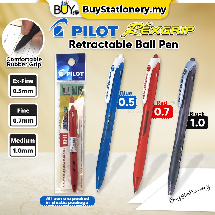 Pilot Rexgrip Ball Pen Signature Pen Black Blue Red Writing