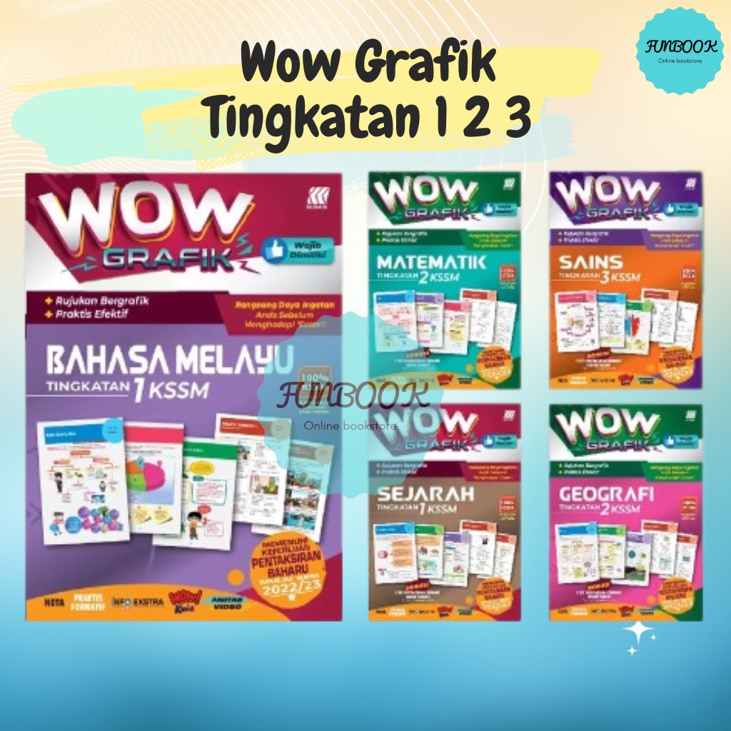 FUNBOOK WOW Grafik UASA Tingkatan 1 2 3 KSSM 2023 Sasbadi Shopee