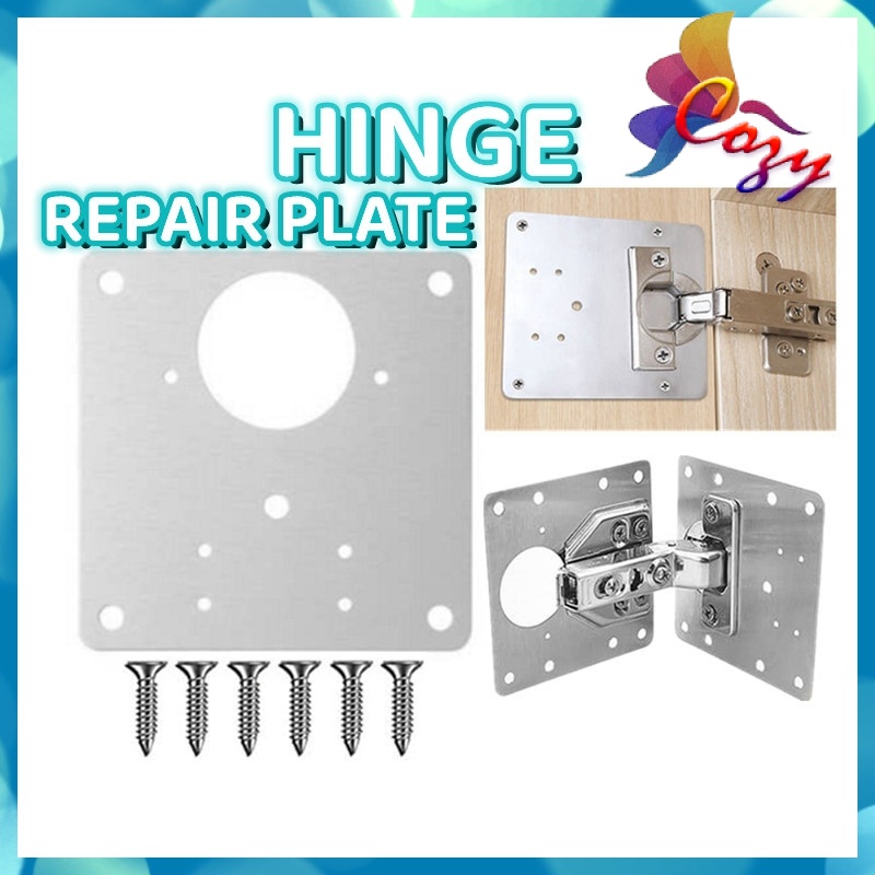 Pcs Hinge Repair Plates Stainless Steel Cabinet Door Repair With