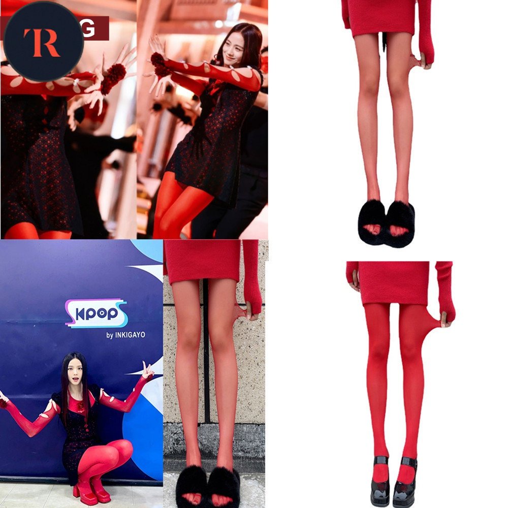 TR BLACKPINK Jisoo Solo Sexy Tights 120D 50D Pantyhose Red Velvet