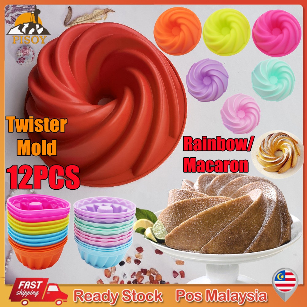 New Twister Mold Kaswi Silicon Macaron Puding Twister Chocolate Twister