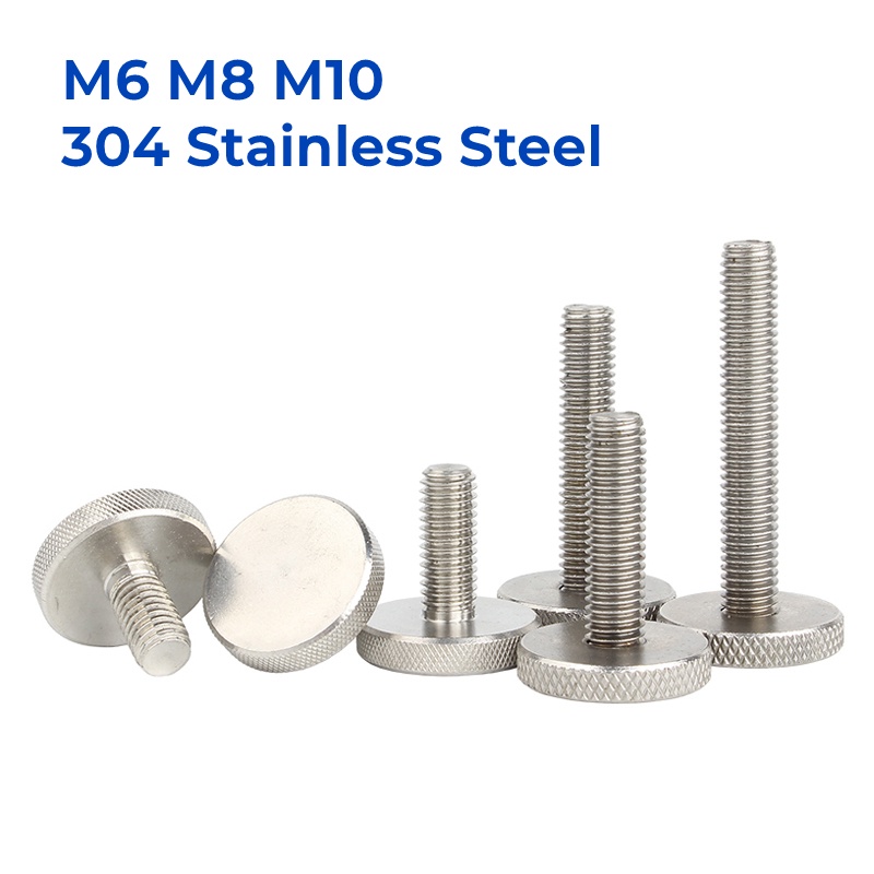 M6 M8 M10 GB835 304 Stainless Steel Knurl Flat Head Hand Tighten Screw