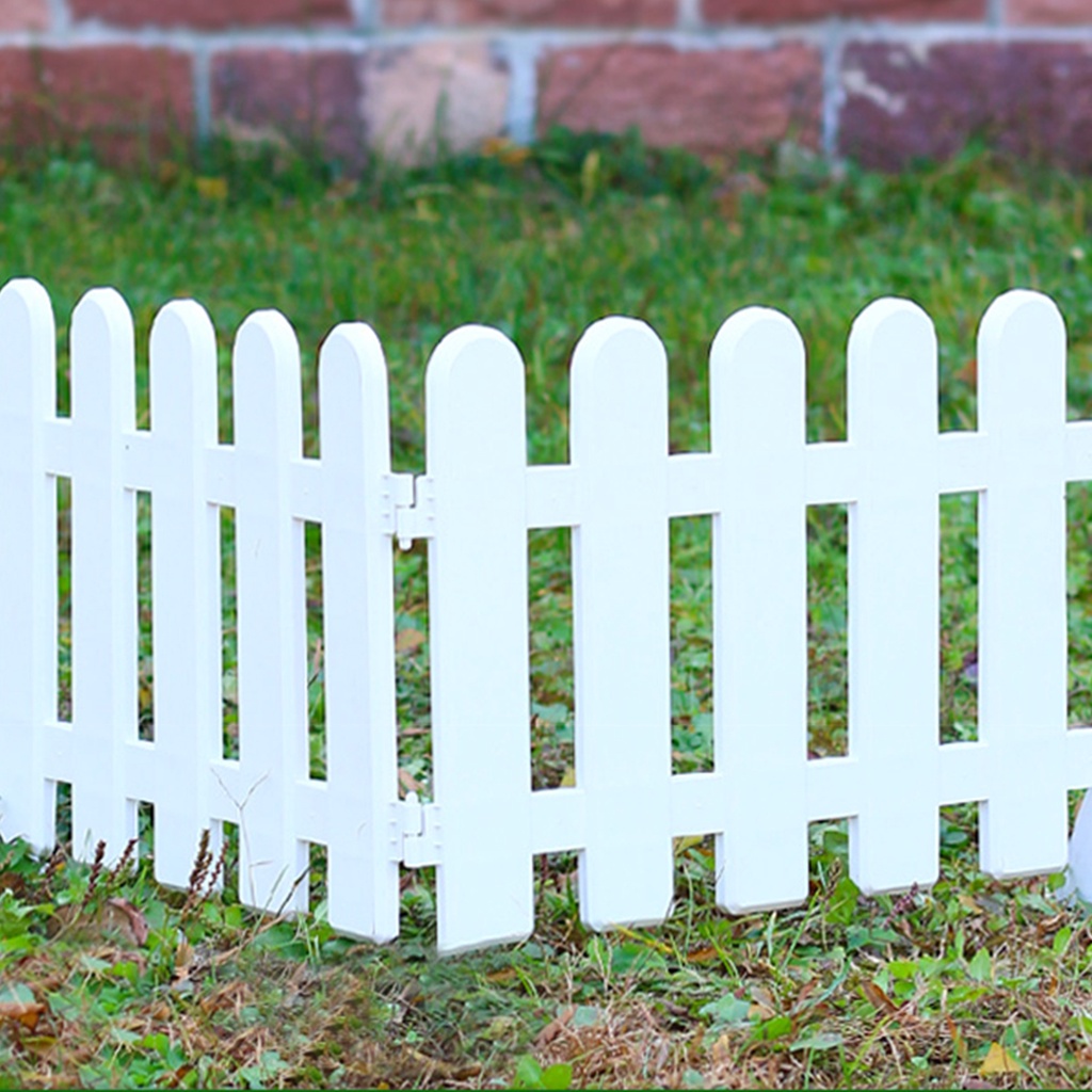 Herebuy White Edgings Garden Picket Fence Ornamental Grass Lawn