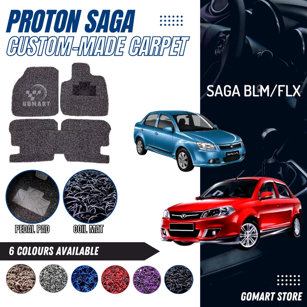 PROTON SAGA BLM FLX Carpet 5pcs Set Car Floor Coil Mat Karpet Lapik