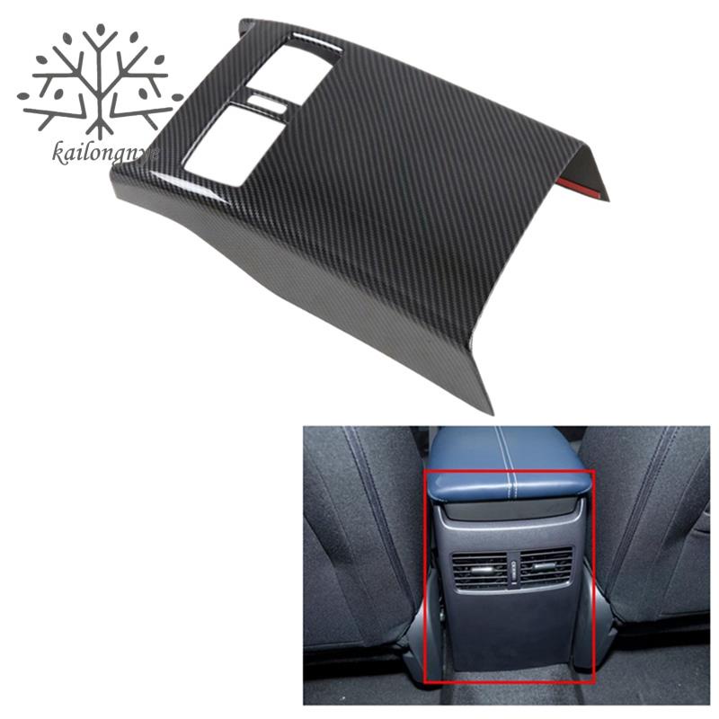 Car Carbon Fiber Rear Air Condition Vent Outlet Frame Anti Kick Panel