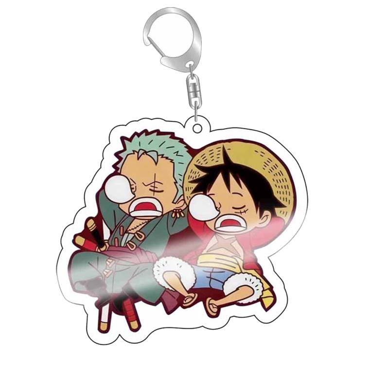 Kuhong One Piece Anime Rubber Keychain Accessories Kawaii Cartoons