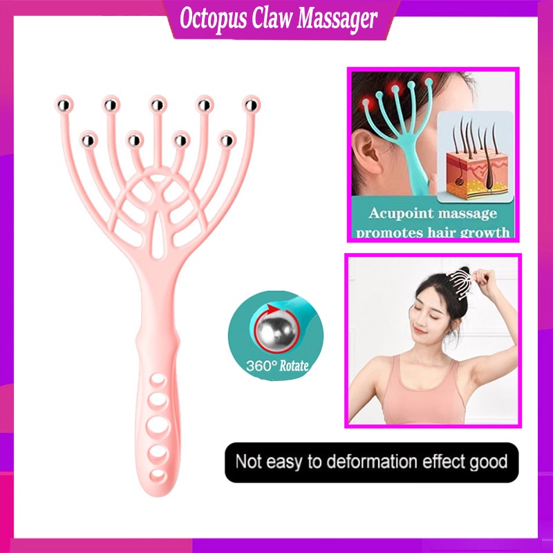 Octopus Claw Massager Scalp Massager Ead Care Steel Ball Massage Relax