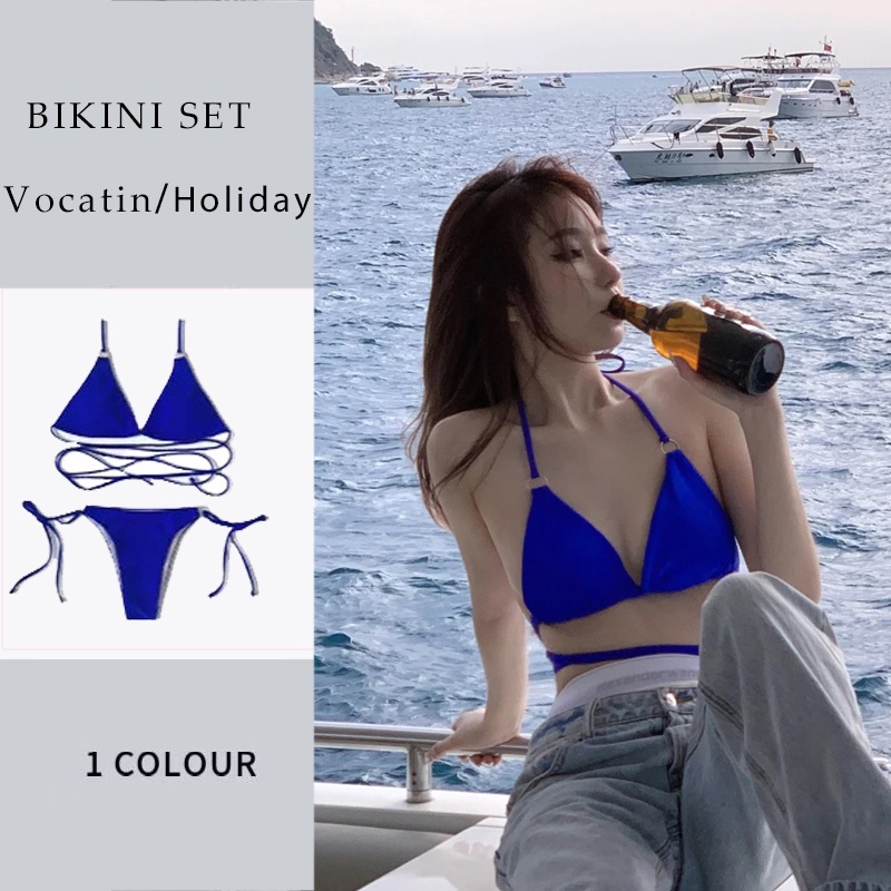 Bikini Swimsuit Women S Royal Blue Sexy Bikini Long Rope Strappy