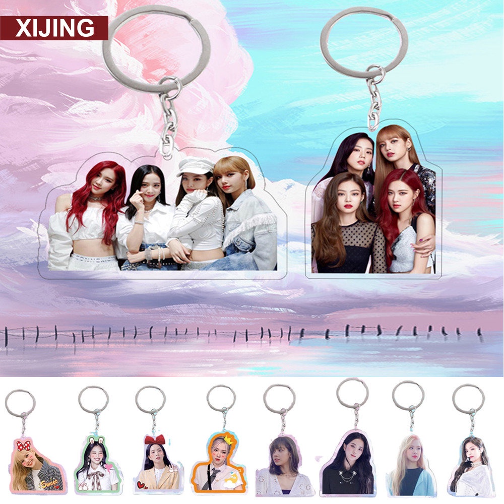 Xj Blackpink Portable Keychain Rose Lisa Jisoo Jennie Acrylic Bag