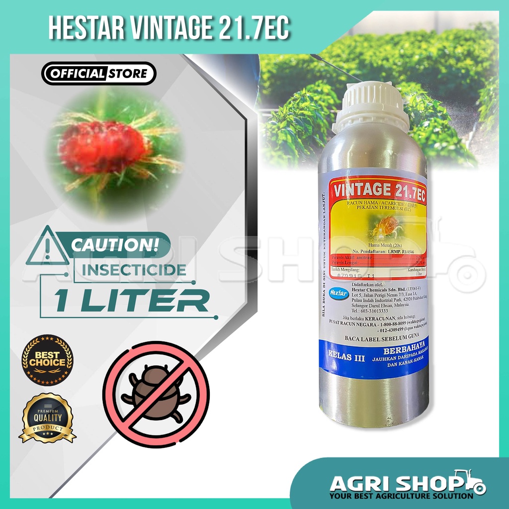 Agrishop 1 Liter Hextar Vintage 21 7EC Insecticide Racun Serangga