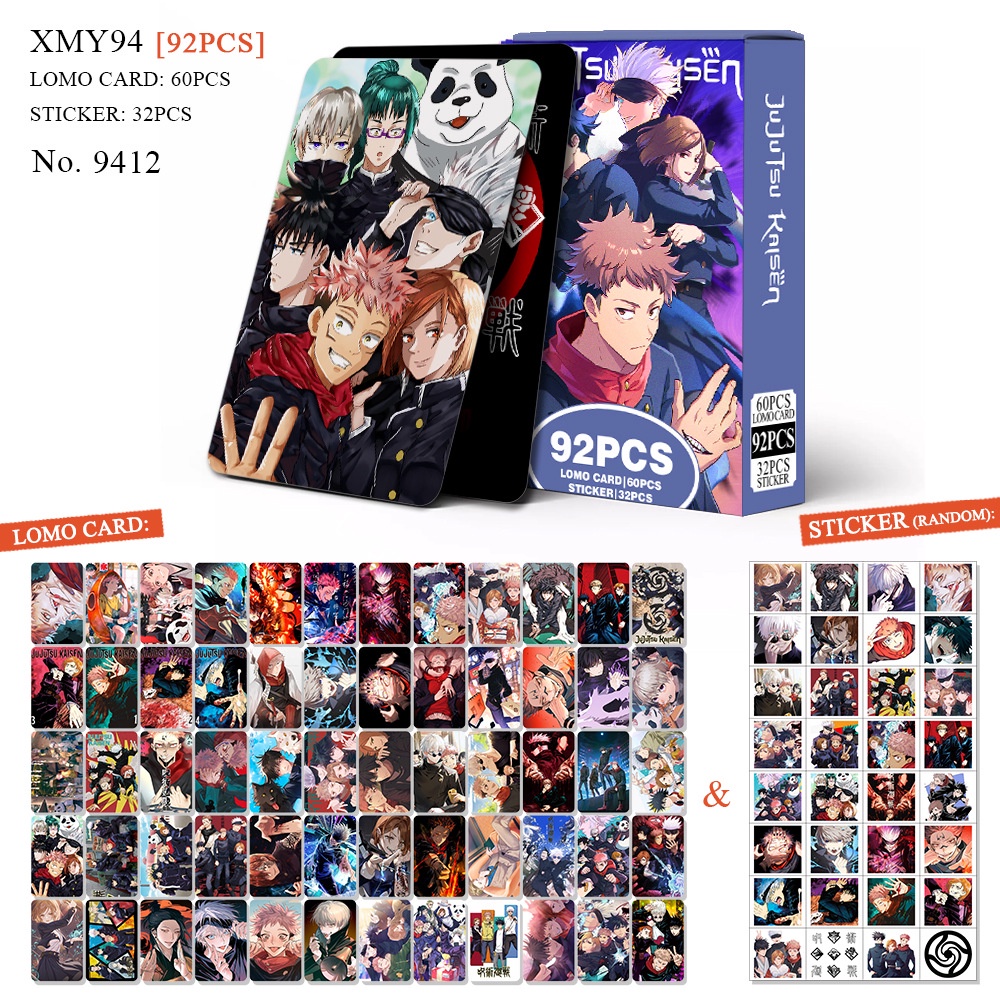 Anime Jujutsu Kaisen Photocard Double Sided Lomo Card 92pcs Box