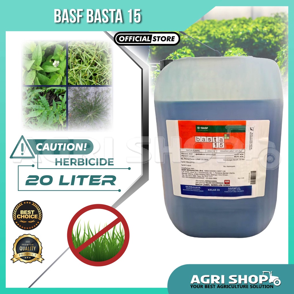 Agrishop Liter Basf Basta Herbicide Racun Rumput Glufosinate