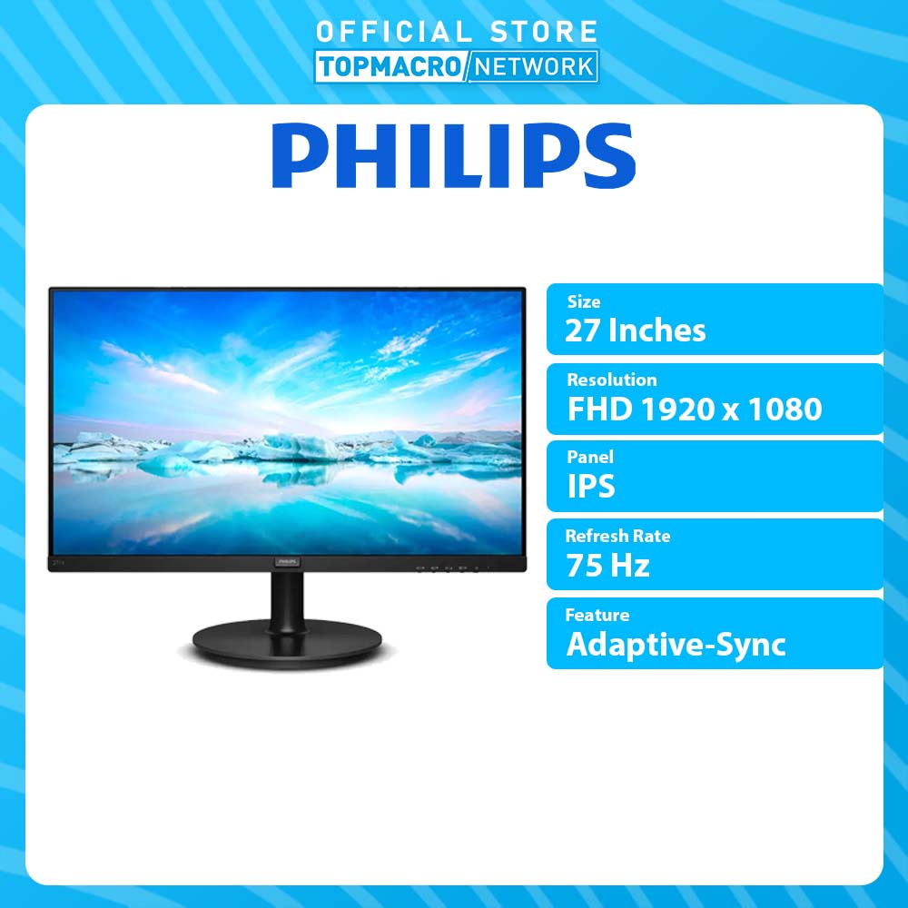 Philips LED Monitor 271V8 27 FULL HD IPS 3YRSW 8712581763732