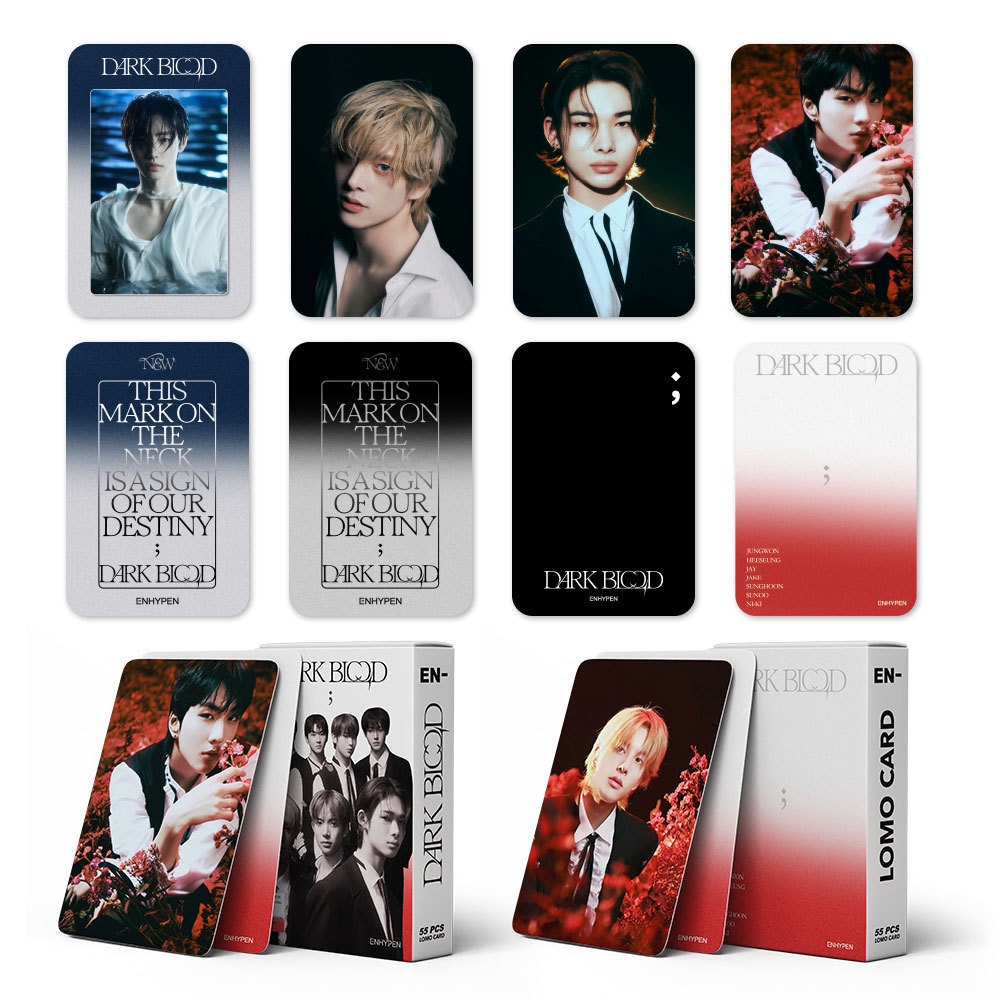 55pcs Box EN HYPEN Album DARK BLOOD Photocards Bite Me Lomo Cards