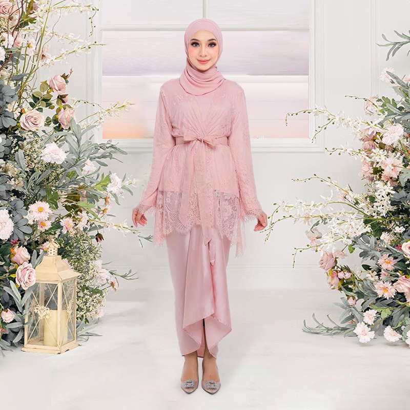 Baju Kurung Moden Kebaya Lace Ironless Modern Sesuai Untuk Nikah