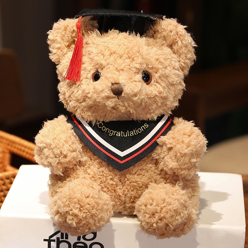 毕业熊 Cute Graduation Convocation Bear Plush Teddy Bear Cute Plush Brown