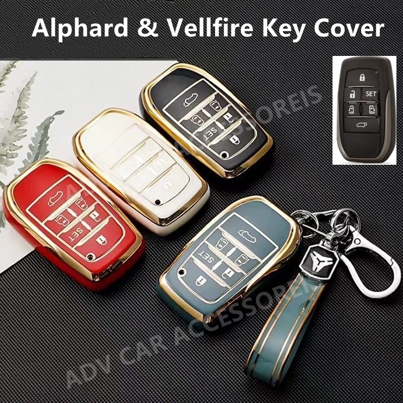 Toyota Vellfire Alphard Car Key Cover Chrome Reflection TPU Key Fob