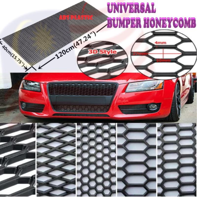 Universal Black ABS Plastic Racing Honeycomb Mesh Grill Spoiler Bumper