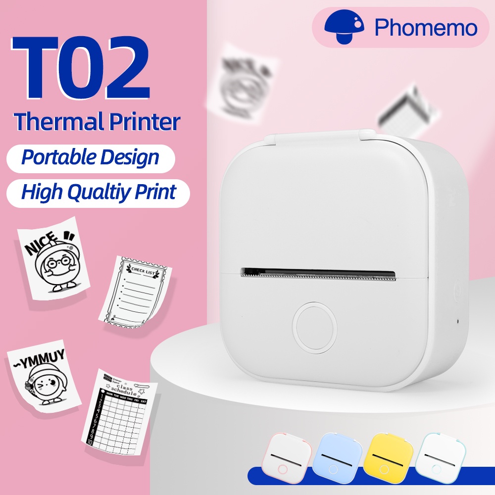 Phomemo T02 Pocket Printer Portable Thermal Printer Inkless Stickers