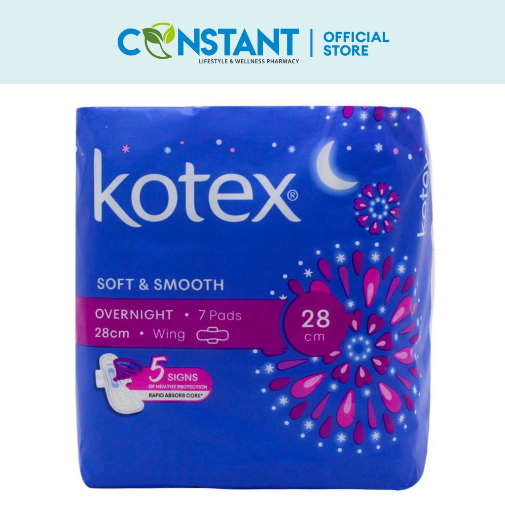 KOTEX SOFT SMOOTH OVERNIGHT WING 28CM 7 S Shopee Malaysia