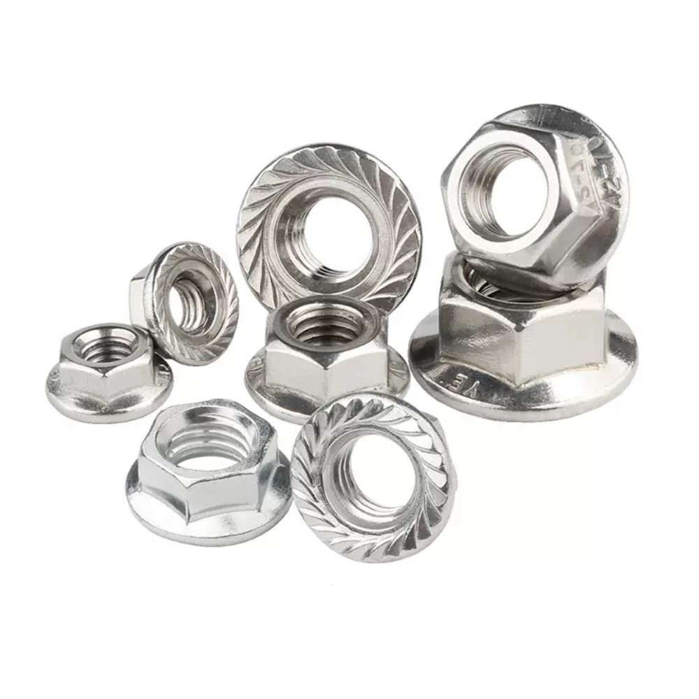 WDY 304 Stainless Steel Hexagon Flange Nut M3 M4 M5 M6 M8 M10 M12