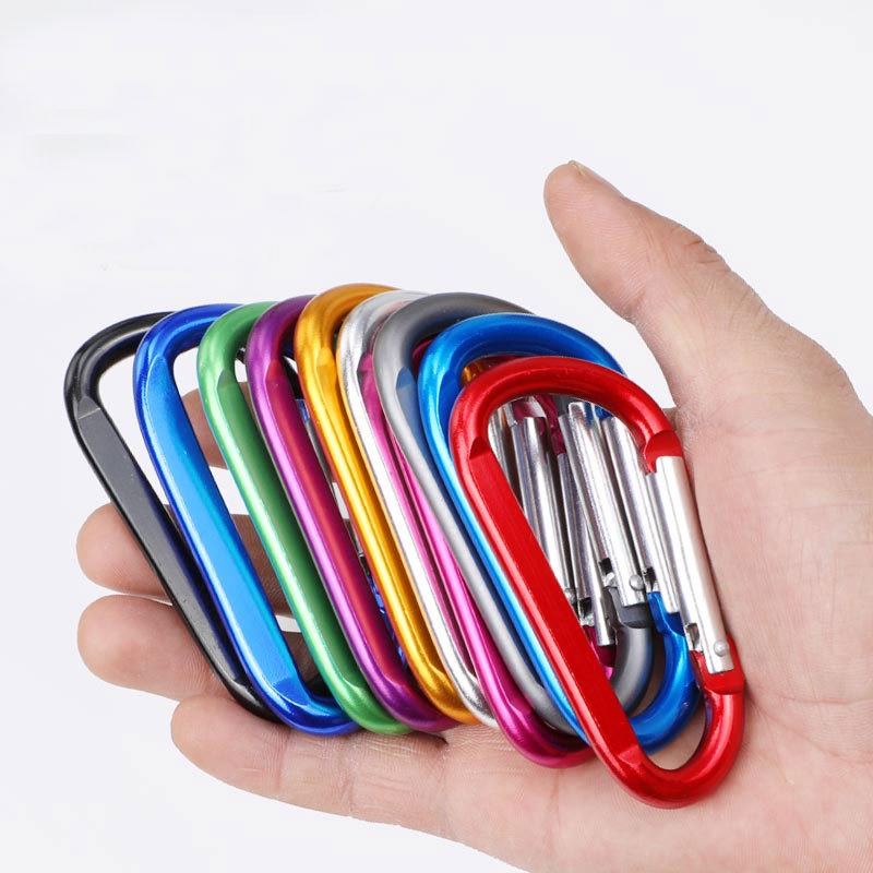 Pcs Aluminum Spring Snap Hook Carabiner Ring Carabiner Clip Camping