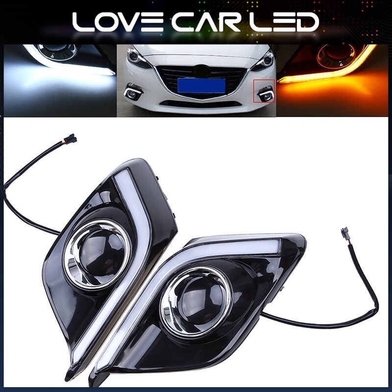 DRL LED Daytime Running Light For Mazda 3 Axela 2014 2015 Fog Lamp W