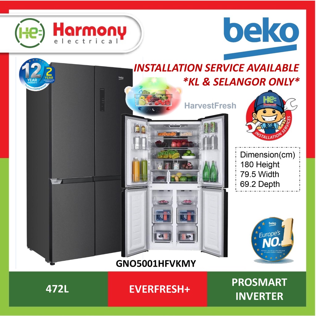 2023 NEW FREE DELIVERY INSTALL KL BEKO GNO5001HFVKMY 4 Doors