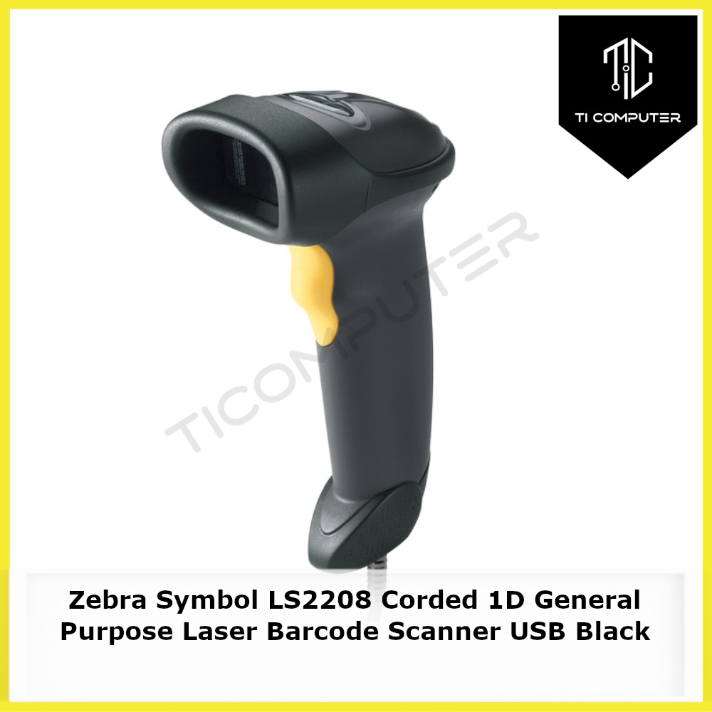 Zebra Symbol LS2208 Corded 1D General Purpose Laser Barcode Scanner USB