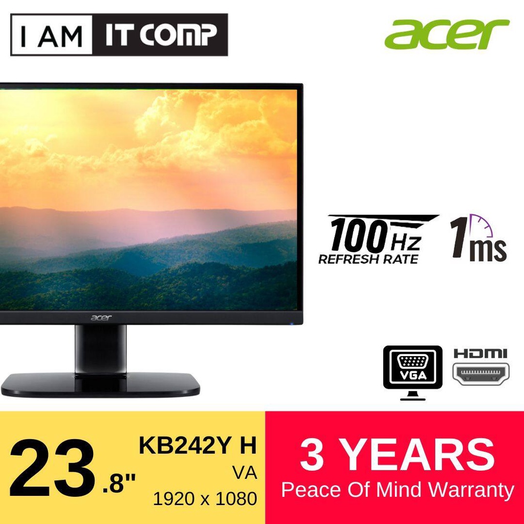 ACER 23 8 Inch KB242Y H Monitor VA 1920 X 1080 100Hz 1ms VRB