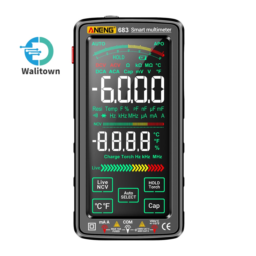 ANENG 681 682 683 Rechargeable Digital Multimeter Color LCD Display