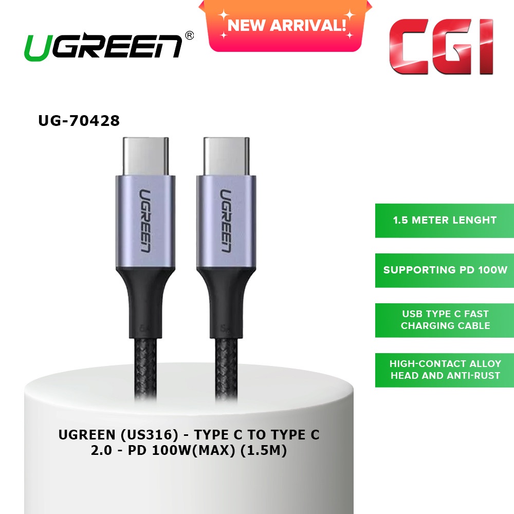 Ugreen Us Type C To Type C Pd W Cable M Shopee