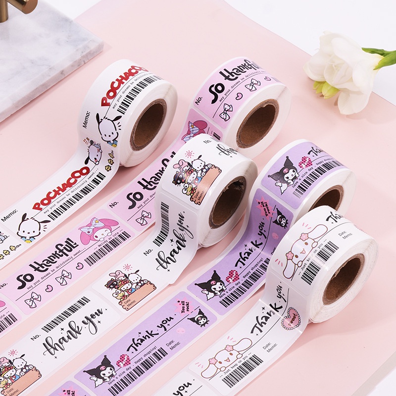 120pcs Roll Sanrio Sealing Sticker Tapes Handicraft Envelope Thank You