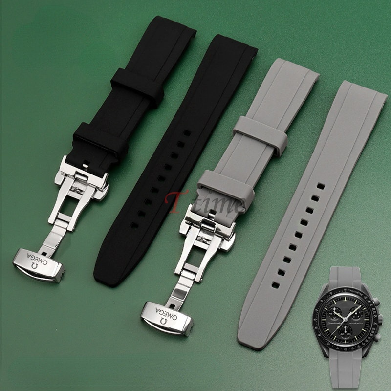 Mm Strap For Omega Moonwatch Planet Co Branded Watch Band Silicone