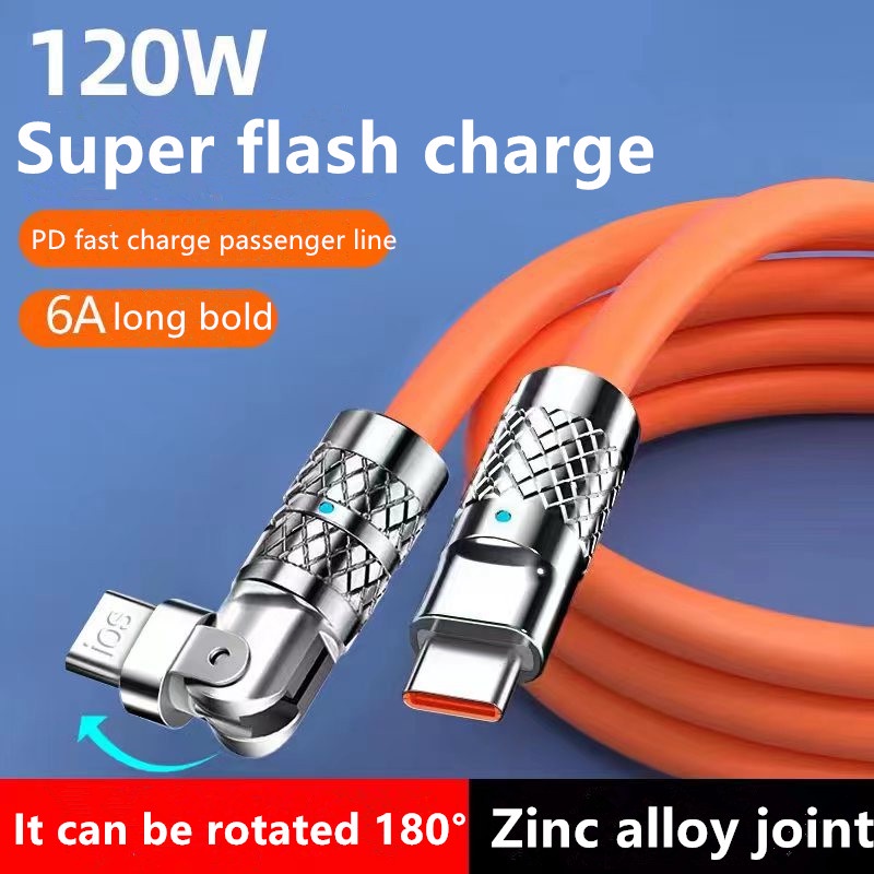 New Rotate Pd Fast Charging Cable Type C To Type C Zinc Alloy