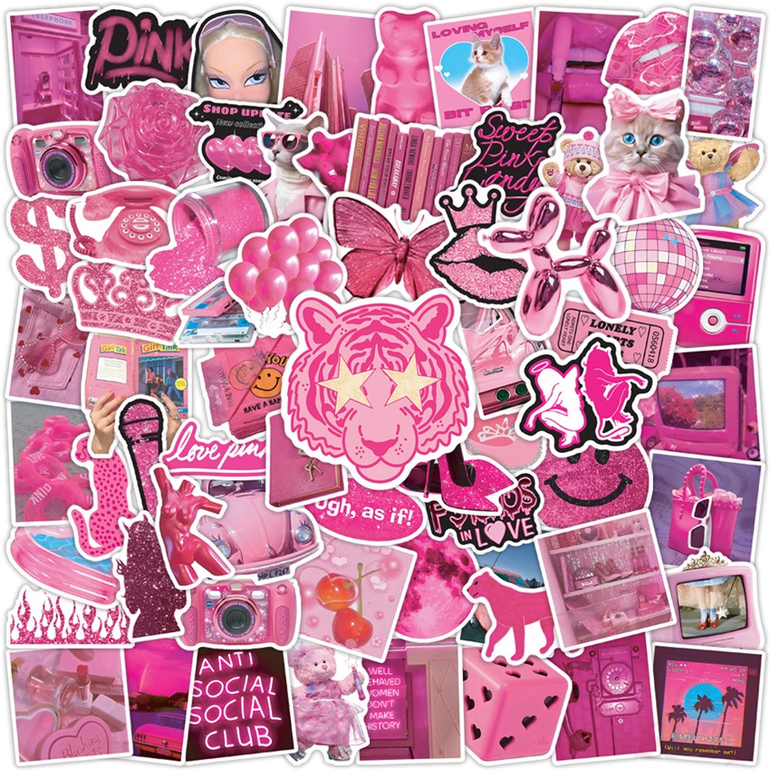 Pcs Set Pink Barbie Styles Art Series A Stickers Diy Fashion