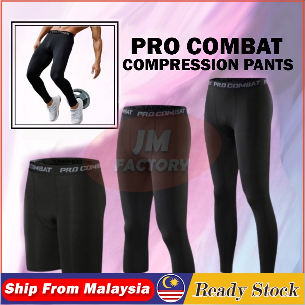 Jmf Pro Combat Leggings Tight Pants Men For Gym Running Swimming Seluar